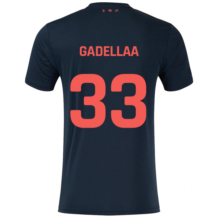 Niño Camiseta Kevin Gadellaa #33 Negro Rojo 2ª Equipación 2024/25 La Camisa Argentina