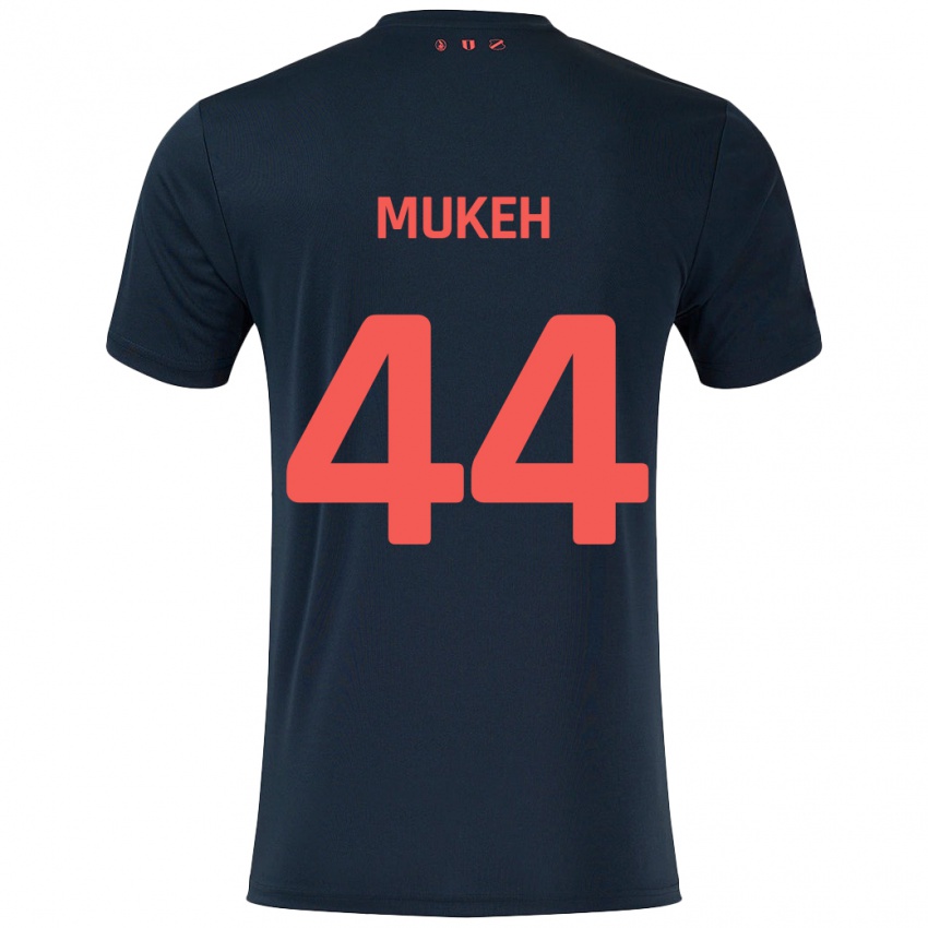 Niño Camiseta Joshua Mukeh #44 Negro Rojo 2ª Equipación 2024/25 La Camisa Argentina