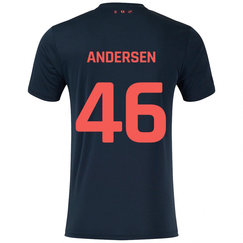 Niño Camiseta Silas Andersen #46 Negro Rojo 2ª Equipación 2024/25 La Camisa Argentina