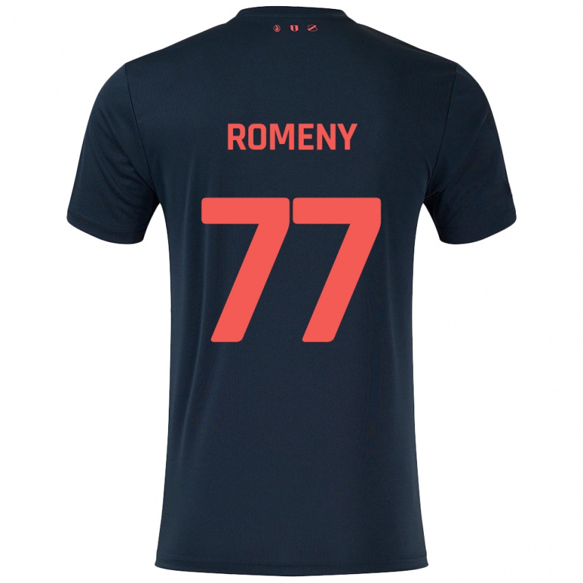 Niño Camiseta Ole Romeny #77 Negro Rojo 2ª Equipación 2024/25 La Camisa Argentina