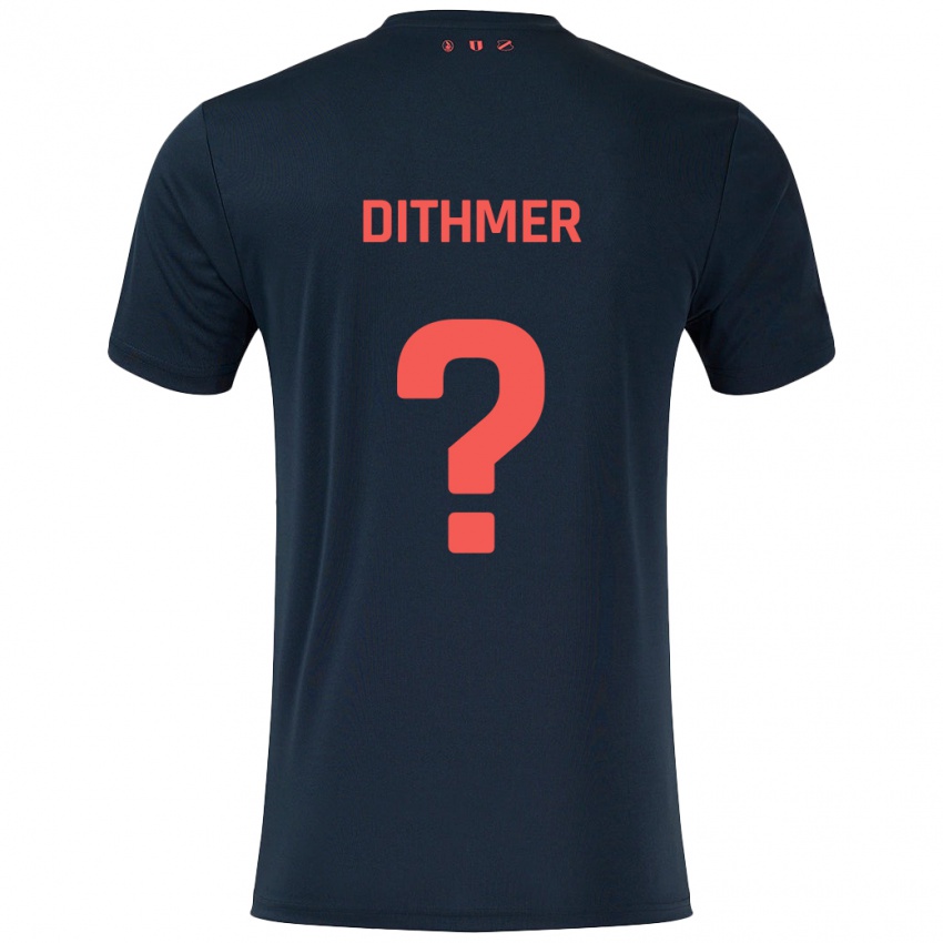 Niño Camiseta Andreas Dithmer #0 Negro Rojo 2ª Equipación 2024/25 La Camisa Argentina