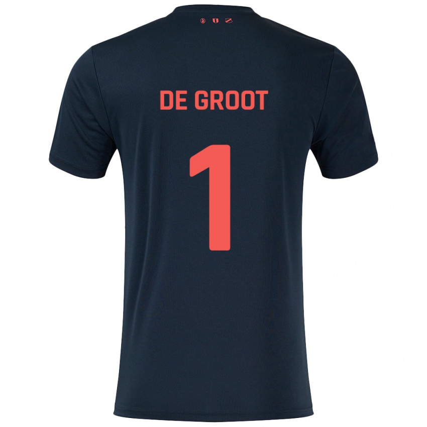 Niño Camiseta Jasmijn De Groot #1 Negro Rojo 2ª Equipación 2024/25 La Camisa Argentina