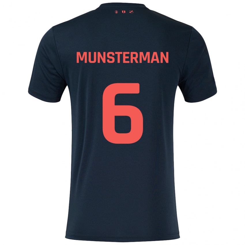 Niño Camiseta Marthe Munsterman #6 Negro Rojo 2ª Equipación 2024/25 La Camisa Argentina