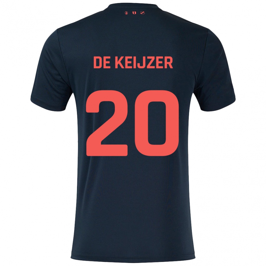 Niño Camiseta Lotje De Keijzer #20 Negro Rojo 2ª Equipación 2024/25 La Camisa Argentina