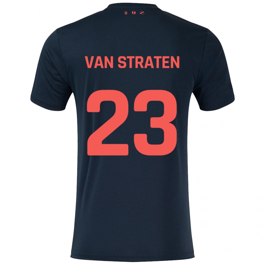 Niño Camiseta Dieke Van Straten #23 Negro Rojo 2ª Equipación 2024/25 La Camisa Argentina