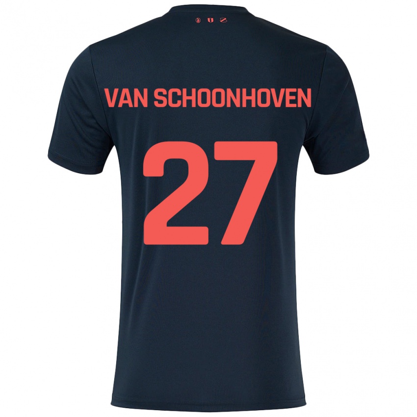 Niño Camiseta Nurija Van Schoonhoven #27 Negro Rojo 2ª Equipación 2024/25 La Camisa Argentina