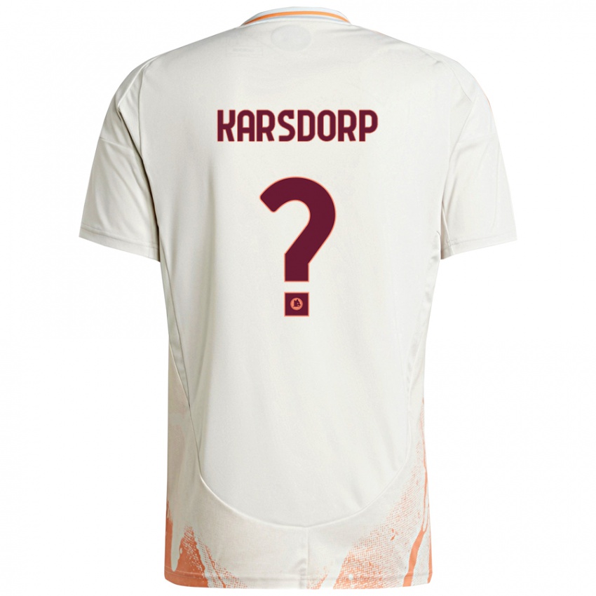 Niño Camiseta Rick Karsdorp #0 Crema Blanco Naranja 2ª Equipación 2024/25 La Camisa Argentina