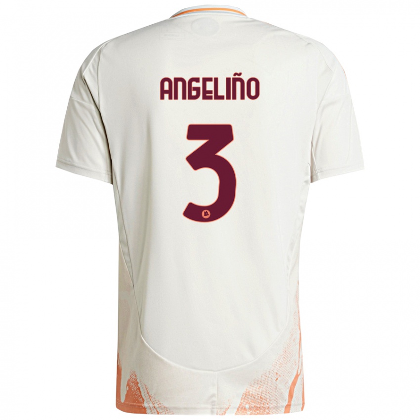 Niño Camiseta Angelino #3 Crema Blanco Naranja 2ª Equipación 2024/25 La Camisa Argentina