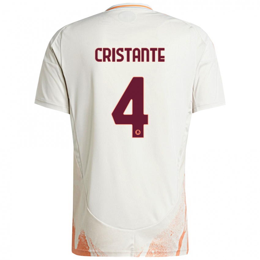 Niño Camiseta Bryan Cristante #4 Crema Blanco Naranja 2ª Equipación 2024/25 La Camisa Argentina