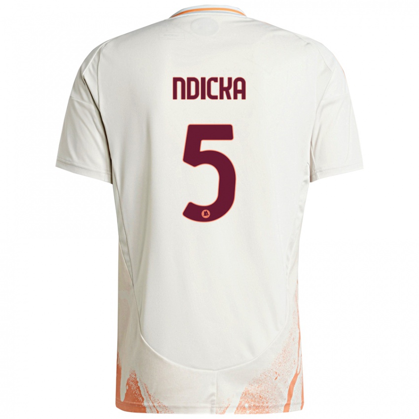 Niño Camiseta Evan Ndicka #5 Crema Blanco Naranja 2ª Equipación 2024/25 La Camisa Argentina