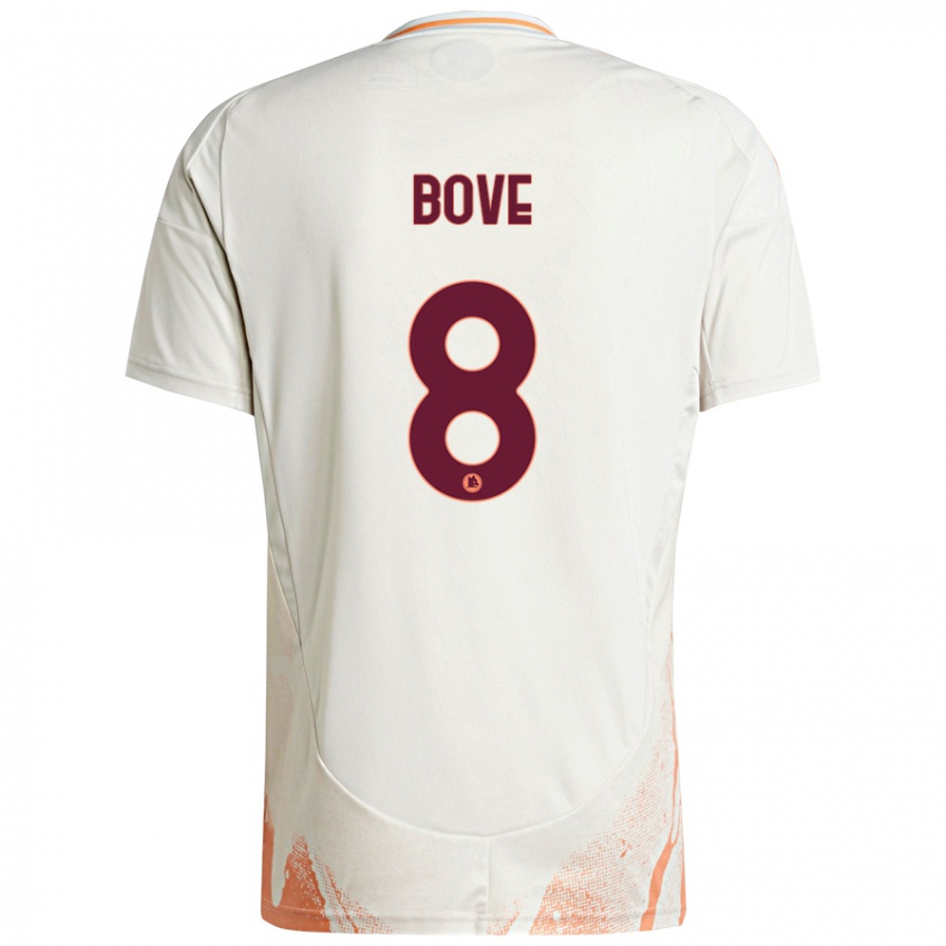 Niño Camiseta Edoardo Bove #8 Crema Blanco Naranja 2ª Equipación 2024/25 La Camisa Argentina