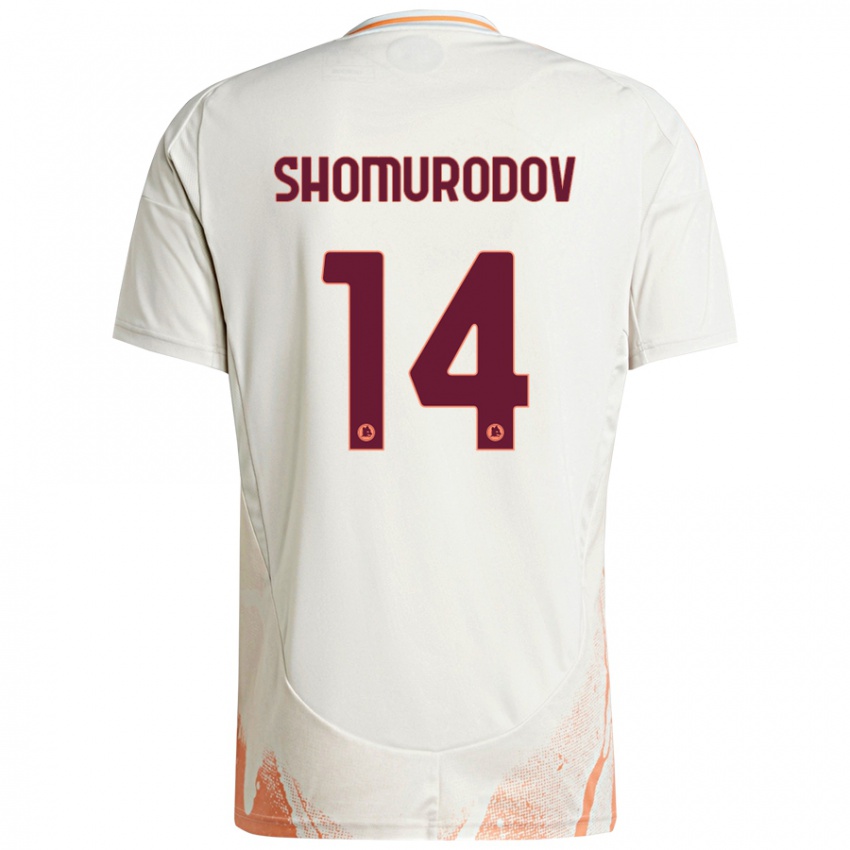 Niño Camiseta Eldor Shomurodov #14 Crema Blanco Naranja 2ª Equipación 2024/25 La Camisa Argentina