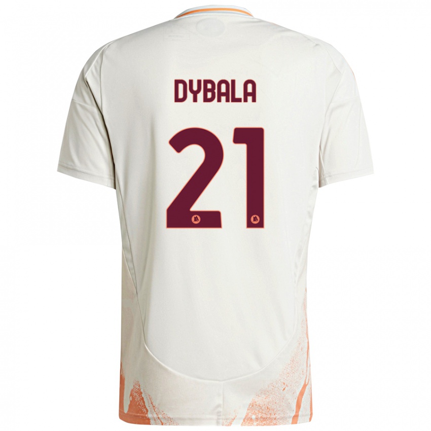 Niño Camiseta Paulo Dybala #21 Crema Blanco Naranja 2ª Equipación 2024/25 La Camisa Argentina