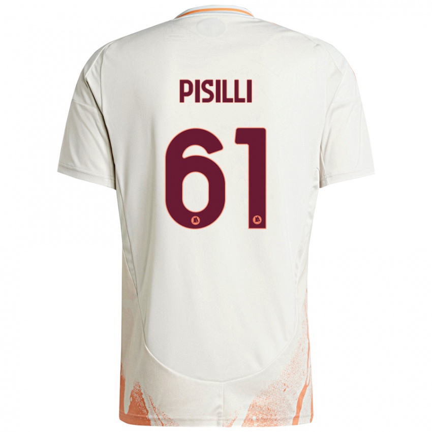 Niño Camiseta Niccolo Pisilli #61 Crema Blanco Naranja 2ª Equipación 2024/25 La Camisa Argentina