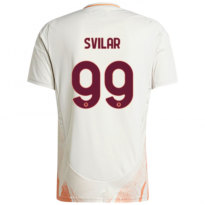 Niño Camiseta Mile Svilar #99 Crema Blanco Naranja 2ª Equipación 2024/25 La Camisa Argentina