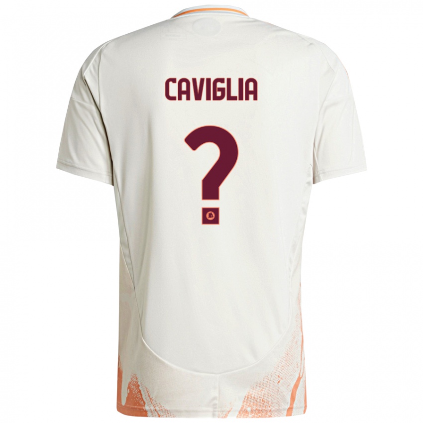 Niño Camiseta Manuel Caviglia #0 Crema Blanco Naranja 2ª Equipación 2024/25 La Camisa Argentina