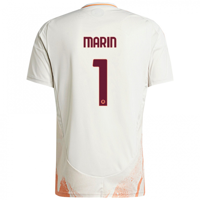 Niño Camiseta Renato Marin #1 Crema Blanco Naranja 2ª Equipación 2024/25 La Camisa Argentina