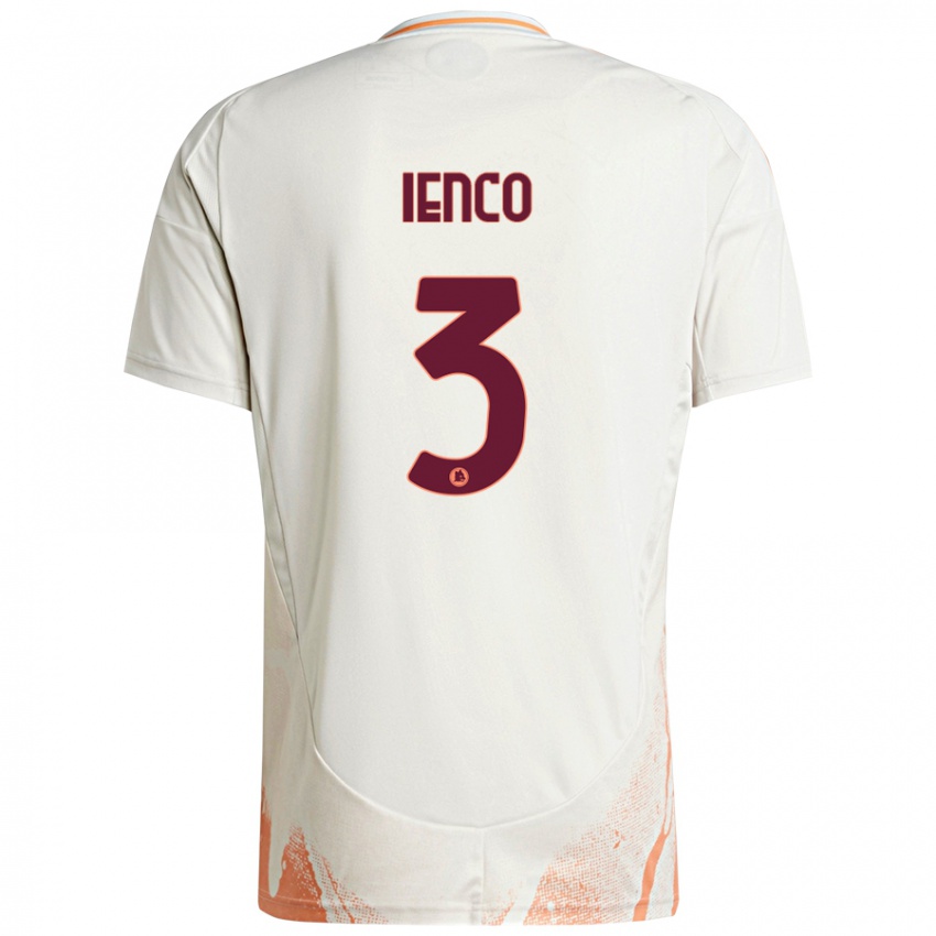 Niño Camiseta Simone Ienco #3 Crema Blanco Naranja 2ª Equipación 2024/25 La Camisa Argentina