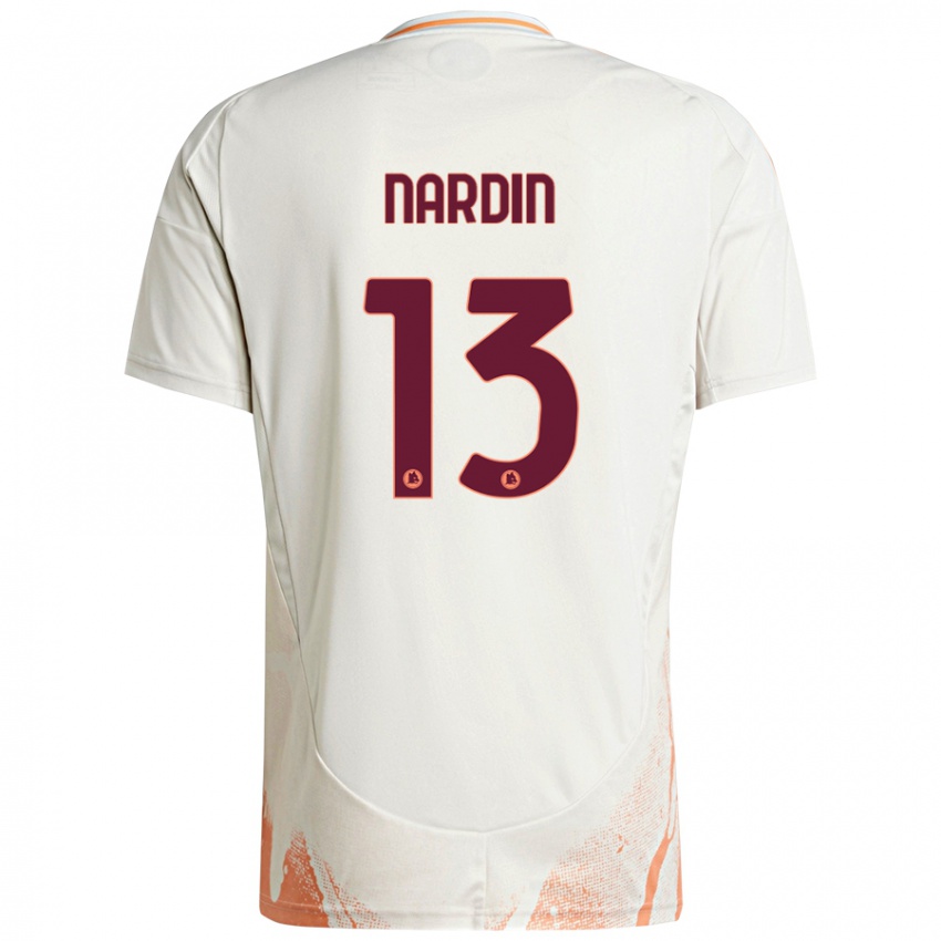 Niño Camiseta Federico Nardin #13 Crema Blanco Naranja 2ª Equipación 2024/25 La Camisa Argentina