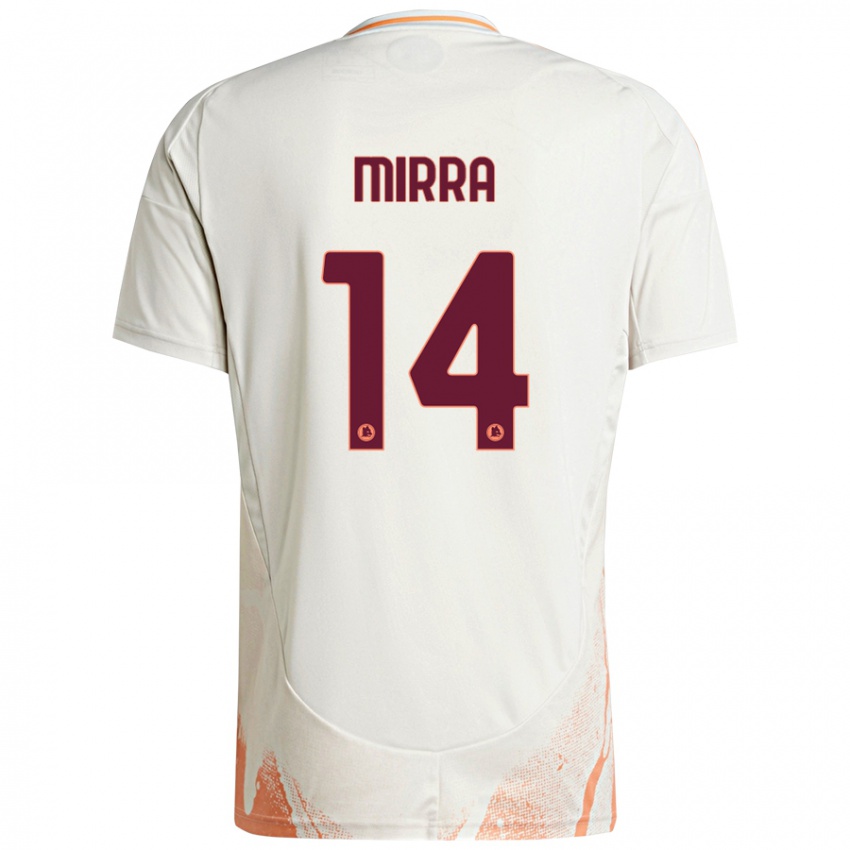 Niño Camiseta Jacopo Mirra #14 Crema Blanco Naranja 2ª Equipación 2024/25 La Camisa Argentina