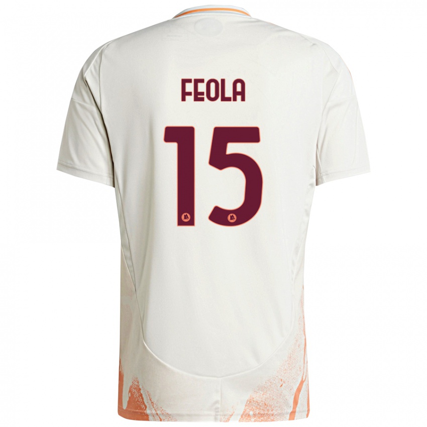 Niño Camiseta William Feola #15 Crema Blanco Naranja 2ª Equipación 2024/25 La Camisa Argentina