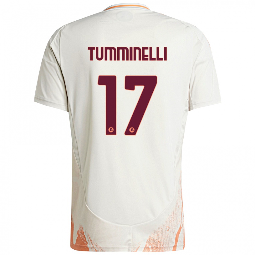 Niño Camiseta Gianmarco Tumminelli #17 Crema Blanco Naranja 2ª Equipación 2024/25 La Camisa Argentina