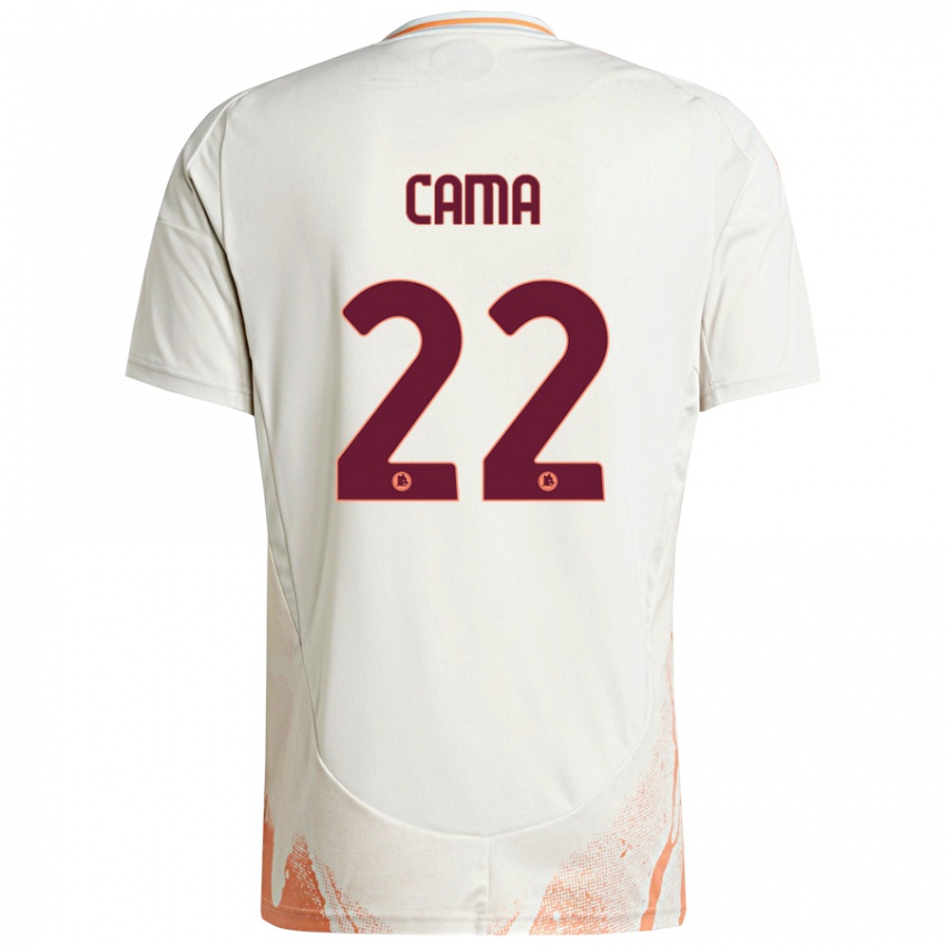 Niño Camiseta Cristian Cama #22 Crema Blanco Naranja 2ª Equipación 2024/25 La Camisa Argentina