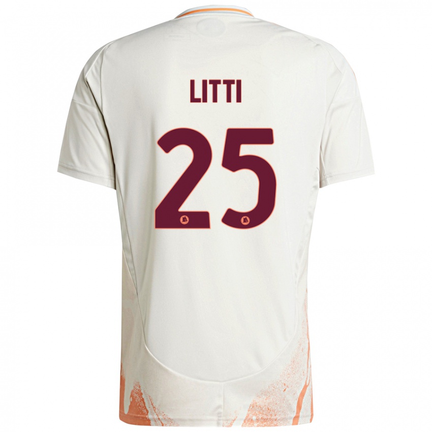 Niño Camiseta Marco Litti #25 Crema Blanco Naranja 2ª Equipación 2024/25 La Camisa Argentina