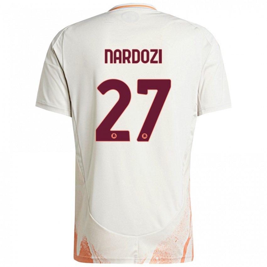 Niño Camiseta Manuel Nardozi #27 Crema Blanco Naranja 2ª Equipación 2024/25 La Camisa Argentina