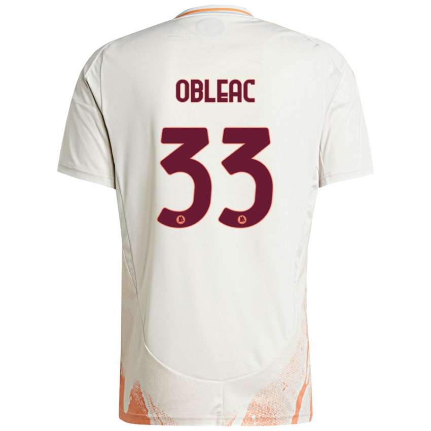 Niño Camiseta Matteo Obleac #33 Crema Blanco Naranja 2ª Equipación 2024/25 La Camisa Argentina