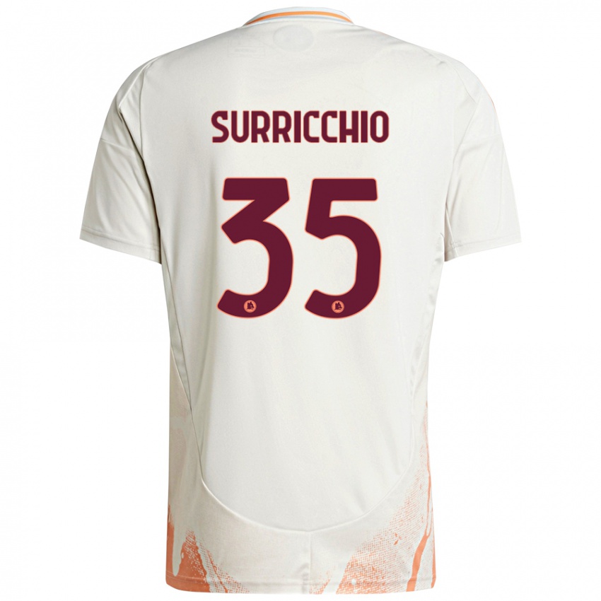 Niño Camiseta Jacopo Surricchio #35 Crema Blanco Naranja 2ª Equipación 2024/25 La Camisa Argentina