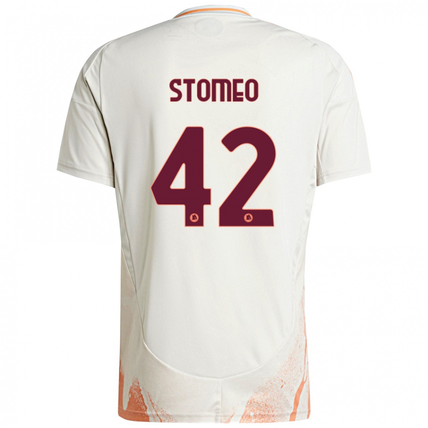 Niño Camiseta Giorgio Stomeo #42 Crema Blanco Naranja 2ª Equipación 2024/25 La Camisa Argentina