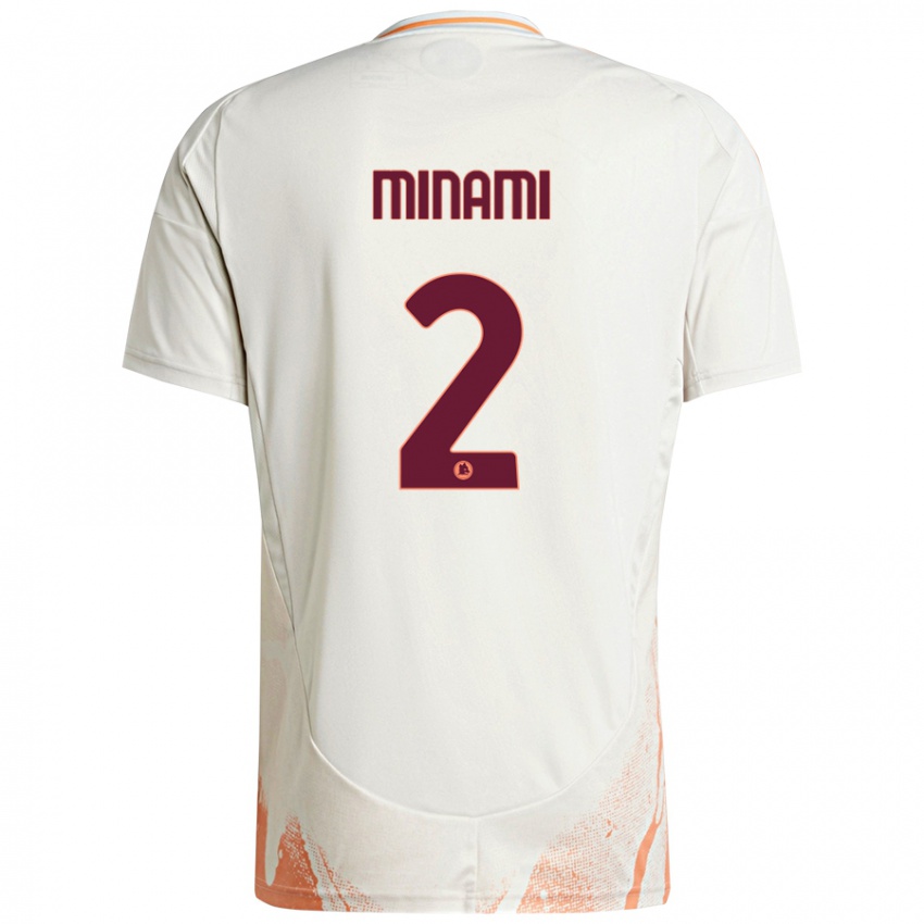 Niño Camiseta Moeka Minami #2 Crema Blanco Naranja 2ª Equipación 2024/25 La Camisa Argentina