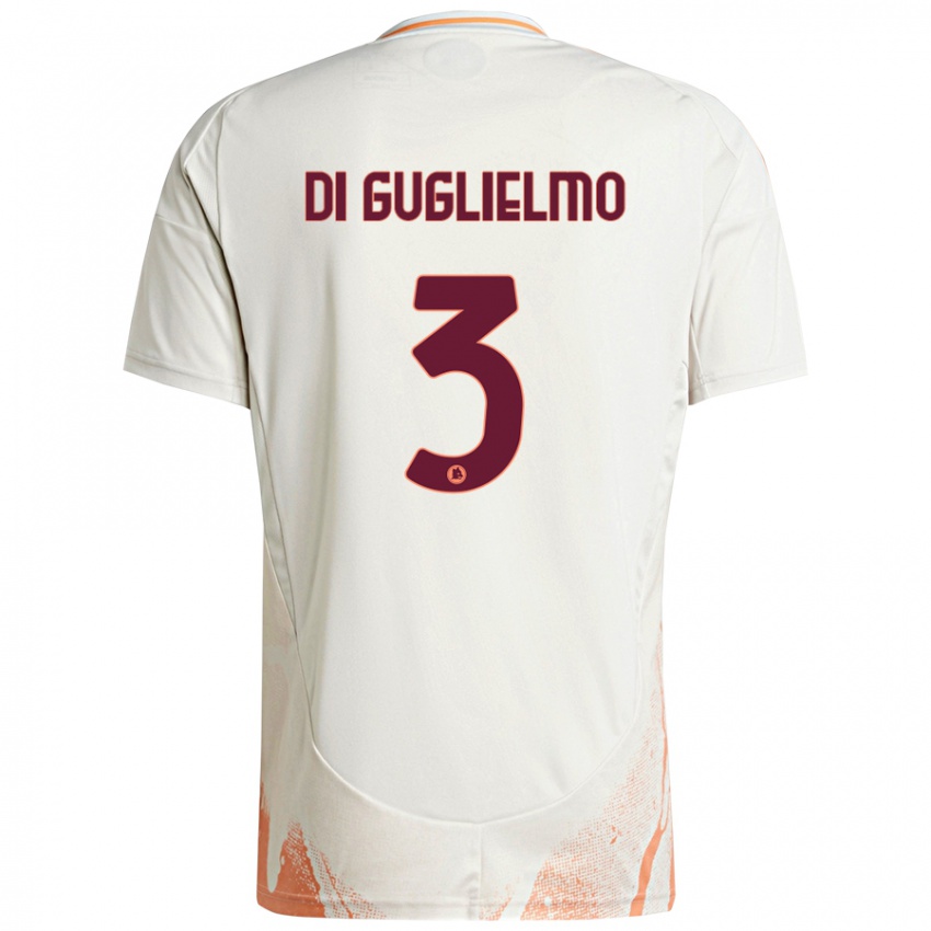 Niño Camiseta Lucia Di Guglielmo #3 Crema Blanco Naranja 2ª Equipación 2024/25 La Camisa Argentina