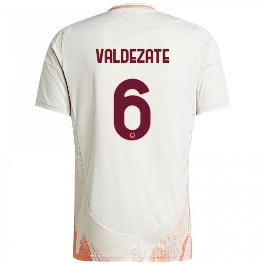 Niño Camiseta Oihane Valdezate #6 Crema Blanco Naranja 2ª Equipación 2024/25 La Camisa Argentina