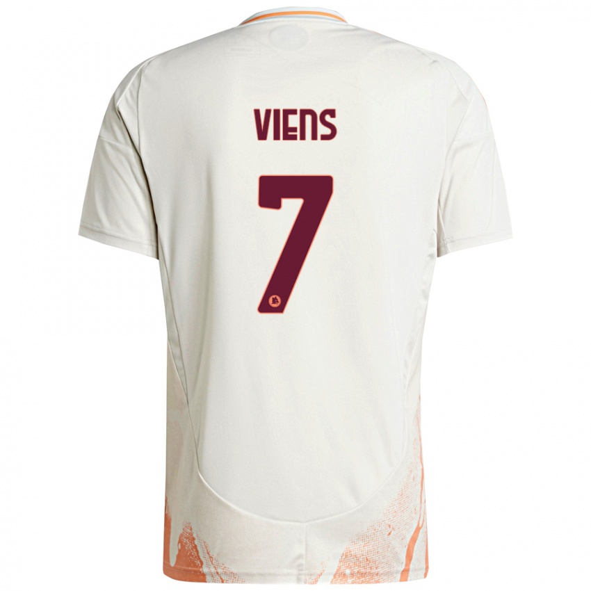 Niño Camiseta Evelyne Viens #7 Crema Blanco Naranja 2ª Equipación 2024/25 La Camisa Argentina