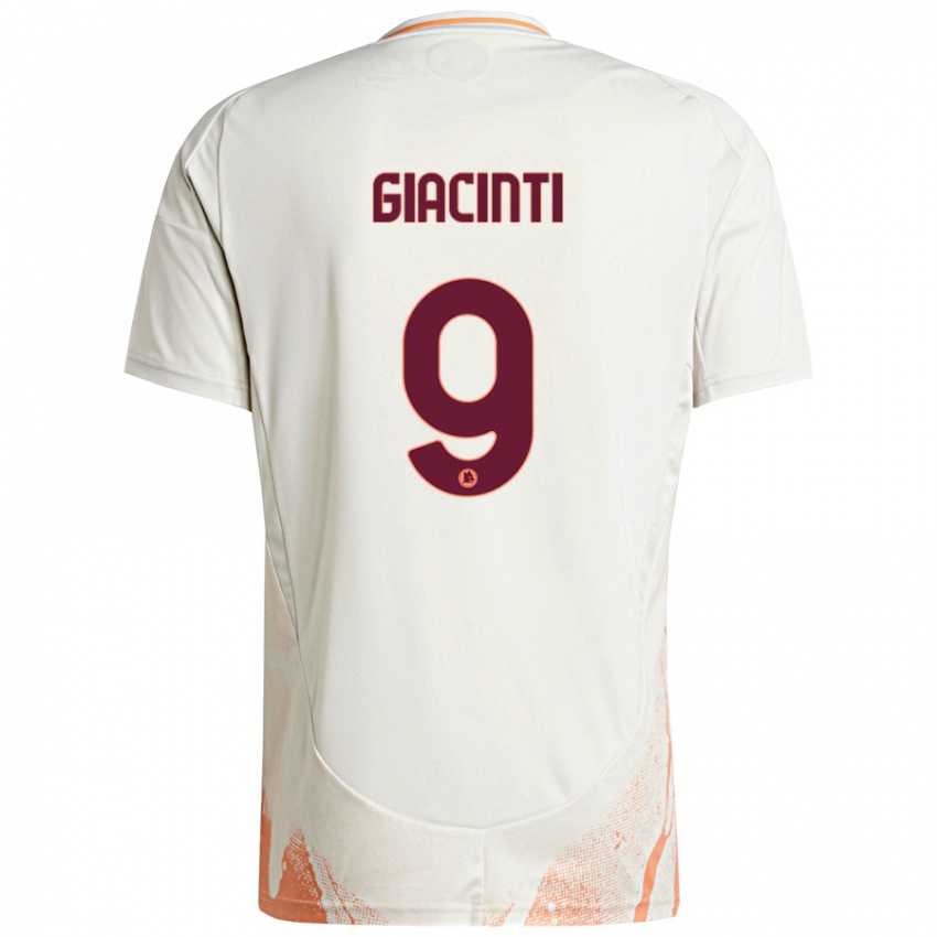 Niño Camiseta Valentina Giacinti #9 Crema Blanco Naranja 2ª Equipación 2024/25 La Camisa Argentina