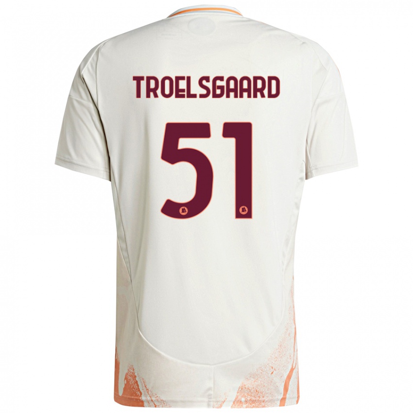 Niño Camiseta Sanne Troelsgaard #51 Crema Blanco Naranja 2ª Equipación 2024/25 La Camisa Argentina