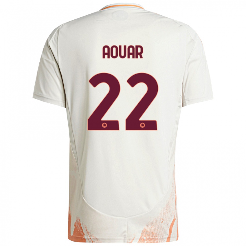 Niño Camiseta Houssem Aouar #22 Crema Blanco Naranja 2ª Equipación 2024/25 La Camisa Argentina