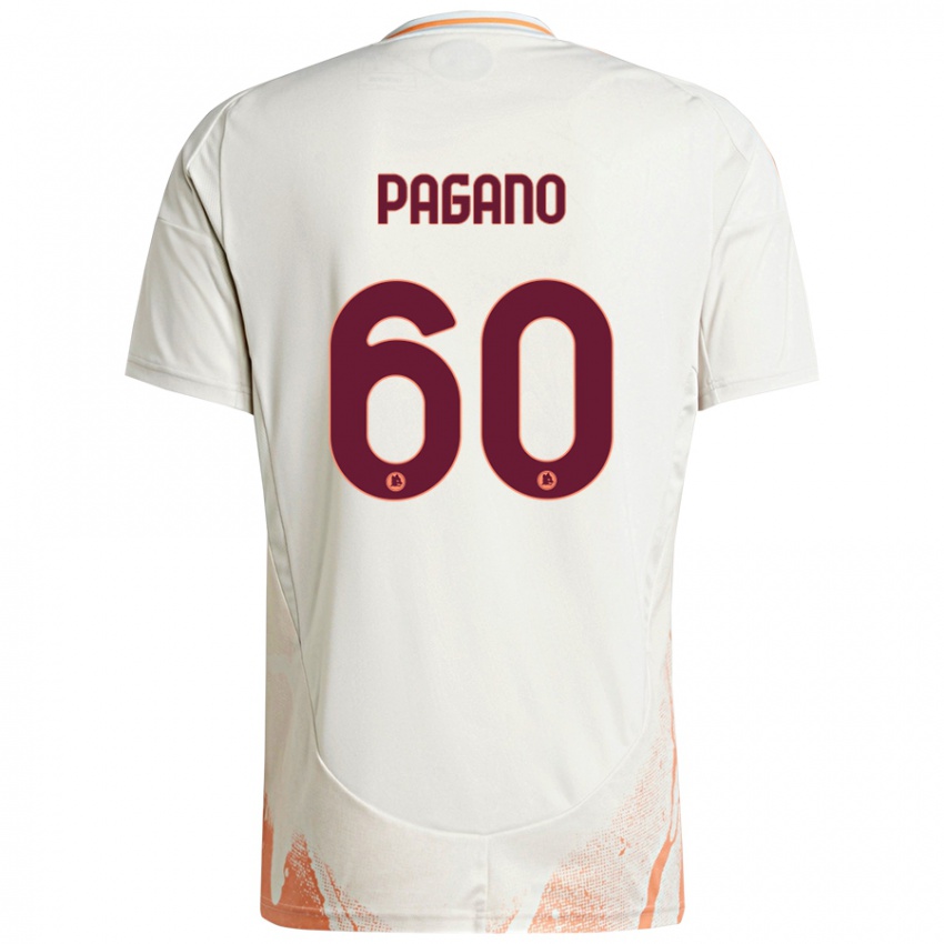 Niño Camiseta Riccardo Pagano #60 Crema Blanco Naranja 2ª Equipación 2024/25 La Camisa Argentina