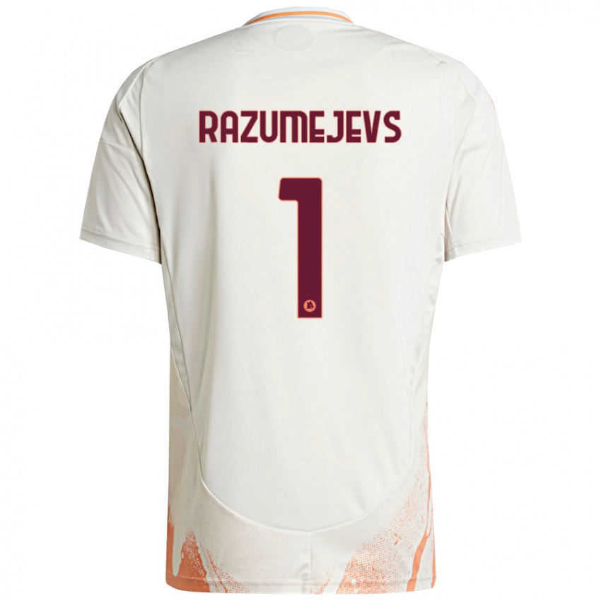 Niño Camiseta Vladislavs Razumejevs #1 Crema Blanco Naranja 2ª Equipación 2024/25 La Camisa Argentina