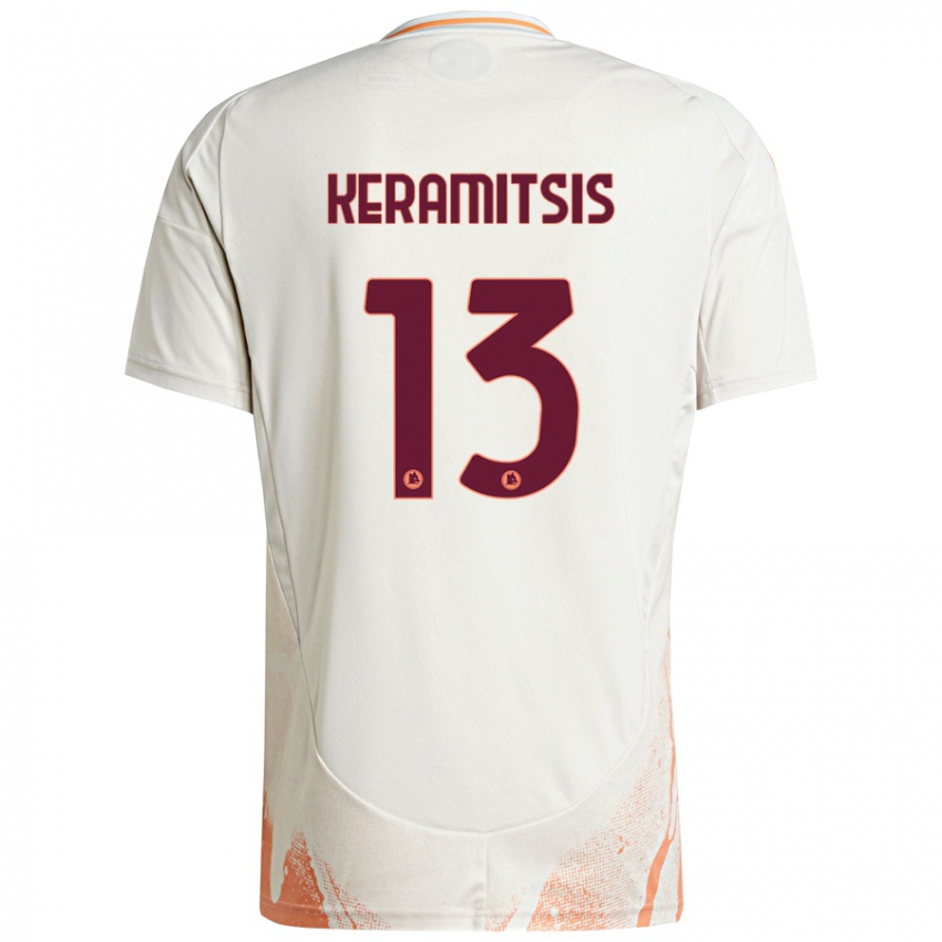 Niño Camiseta Dimitrios Keramitsis #13 Crema Blanco Naranja 2ª Equipación 2024/25 La Camisa Argentina