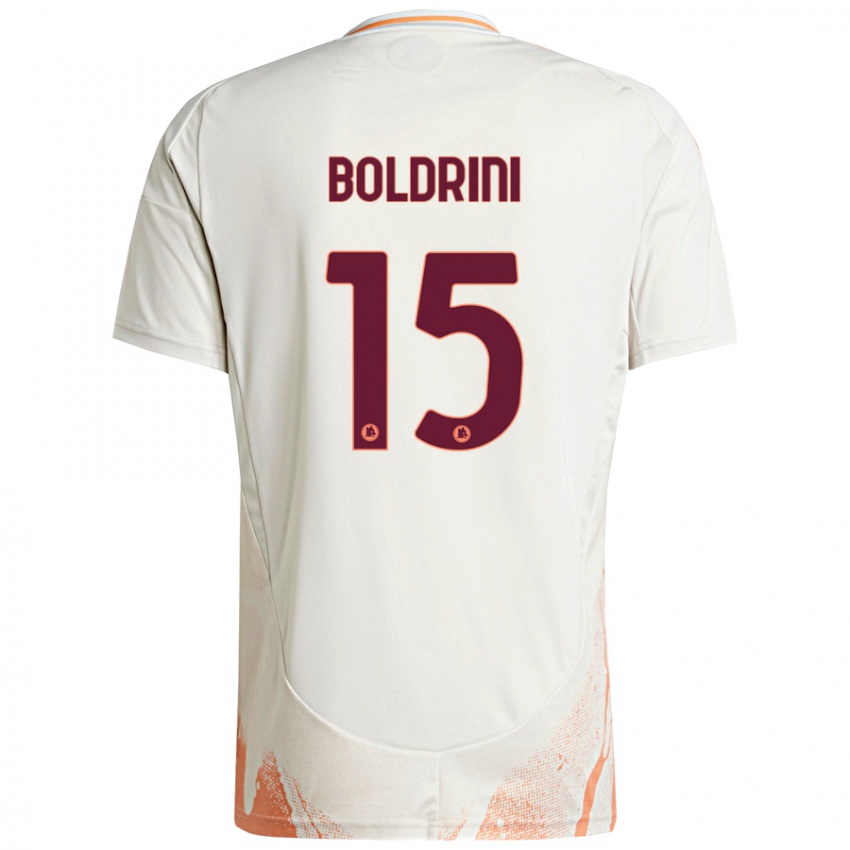 Niño Camiseta Mattia Boldrini #15 Crema Blanco Naranja 2ª Equipación 2024/25 La Camisa Argentina