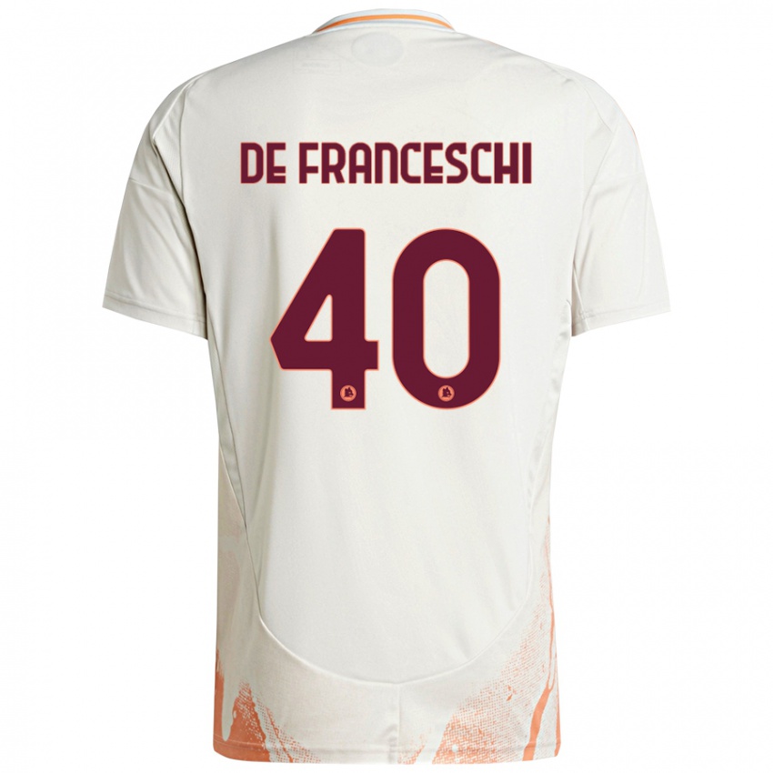 Niño Camiseta Leonardo De Franceschi #40 Crema Blanco Naranja 2ª Equipación 2024/25 La Camisa Argentina