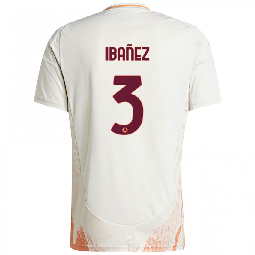 Niño Camiseta Roger Ibanez #3 Crema Blanco Naranja 2ª Equipación 2024/25 La Camisa Argentina