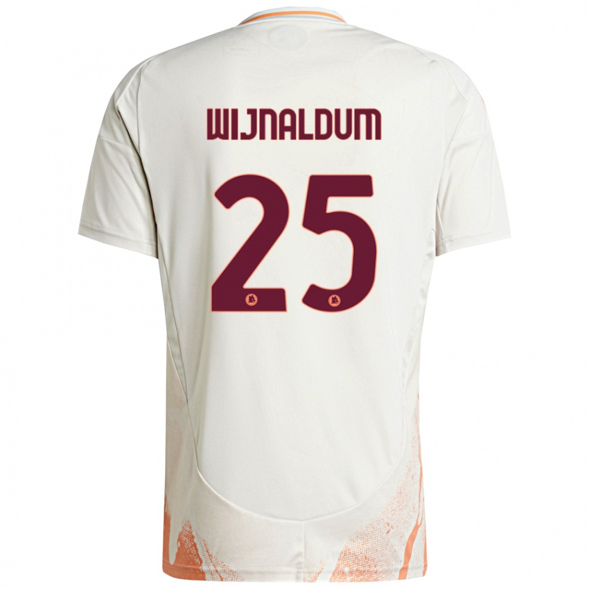 Niño Camiseta Georginio Wijnaldum #25 Crema Blanco Naranja 2ª Equipación 2024/25 La Camisa Argentina