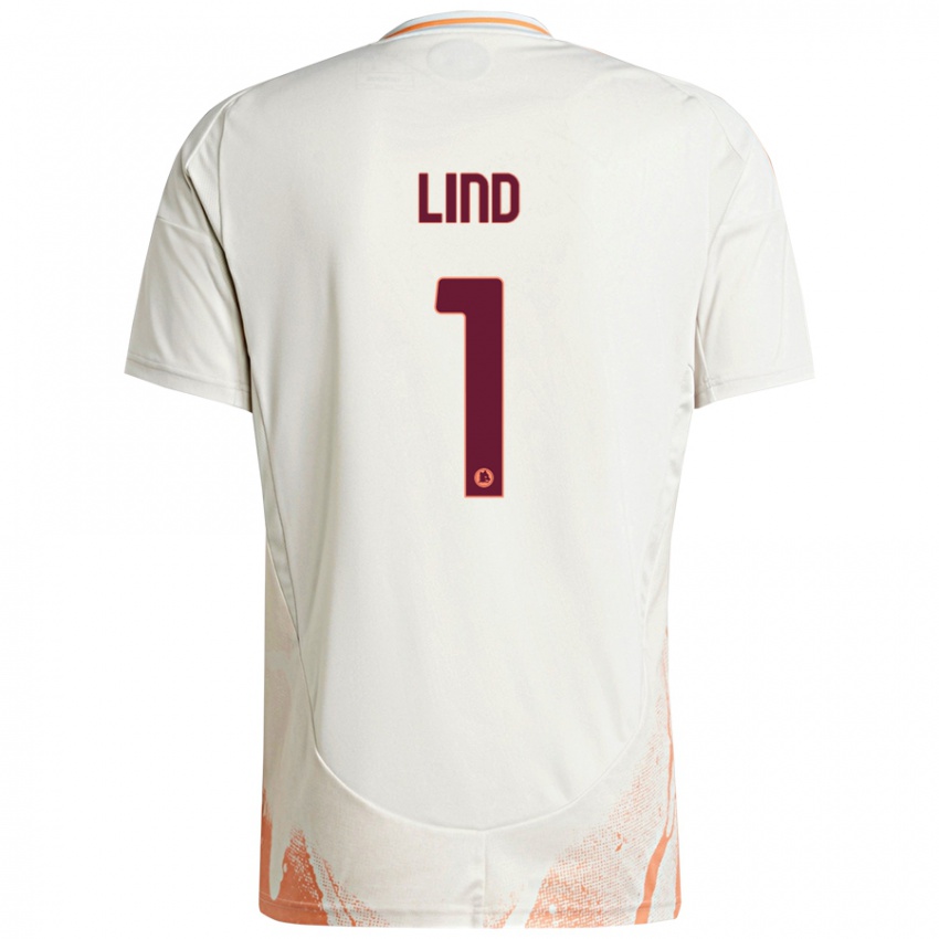 Niño Camiseta Emma Lind #1 Crema Blanco Naranja 2ª Equipación 2024/25 La Camisa Argentina