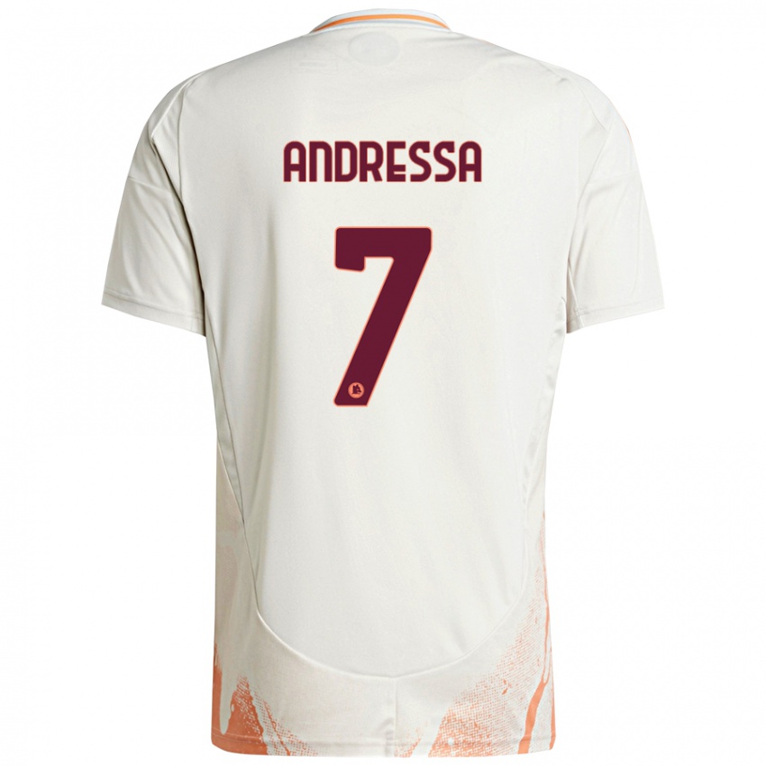 Niño Camiseta Andressa #7 Crema Blanco Naranja 2ª Equipación 2024/25 La Camisa Argentina