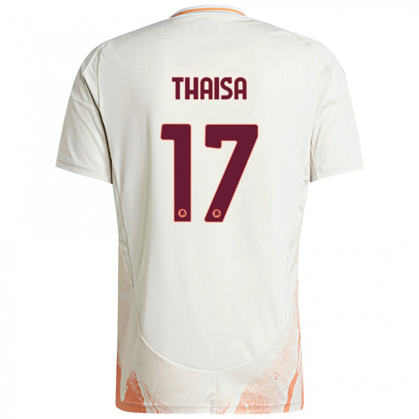 Niño Camiseta Thaisa #17 Crema Blanco Naranja 2ª Equipación 2024/25 La Camisa Argentina