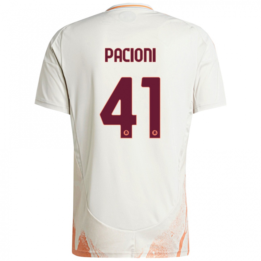 Niño Camiseta Eleonora Pacioni #41 Crema Blanco Naranja 2ª Equipación 2024/25 La Camisa Argentina